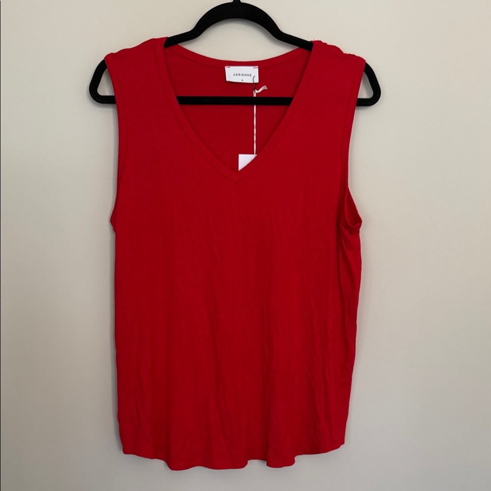 Adrienne V-Neck Red Tank Top